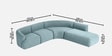 Zen Living LHS Sectional Sofa In Blue Color