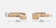 Zen Living Rhs Sectional Sofa (3 + Lounger) In Honey Beige Color