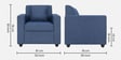 Zenara Fabric Sofa Set (3+1+1) in Blue Colour