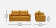 Zenith Fabric Sofa Cum Bed In Tangy Yellow Colour With Storage