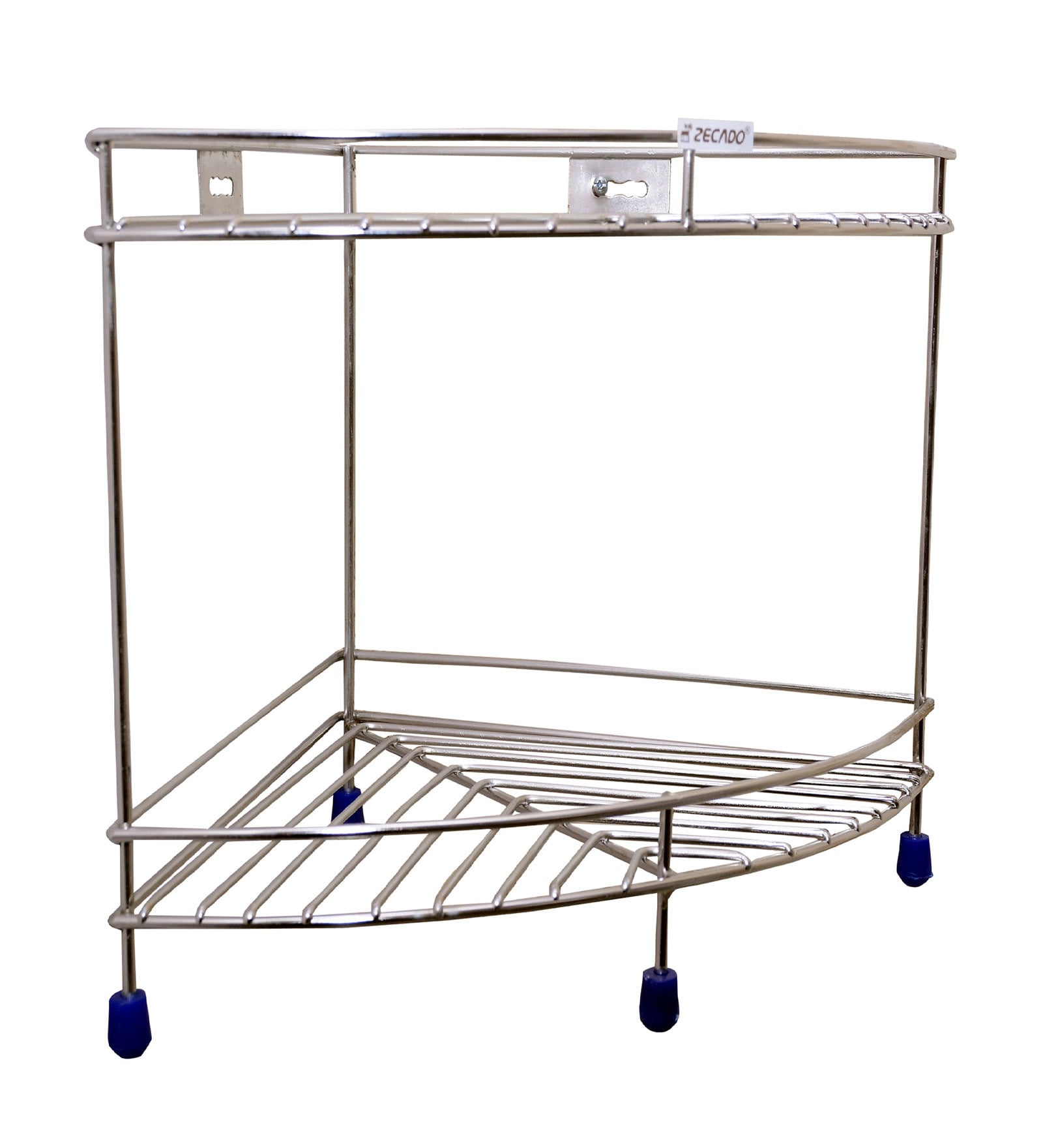 Zecado 10 x 10 Inch 2 Tier Electroplated Stainless Steel Kichen Corner Shelf
