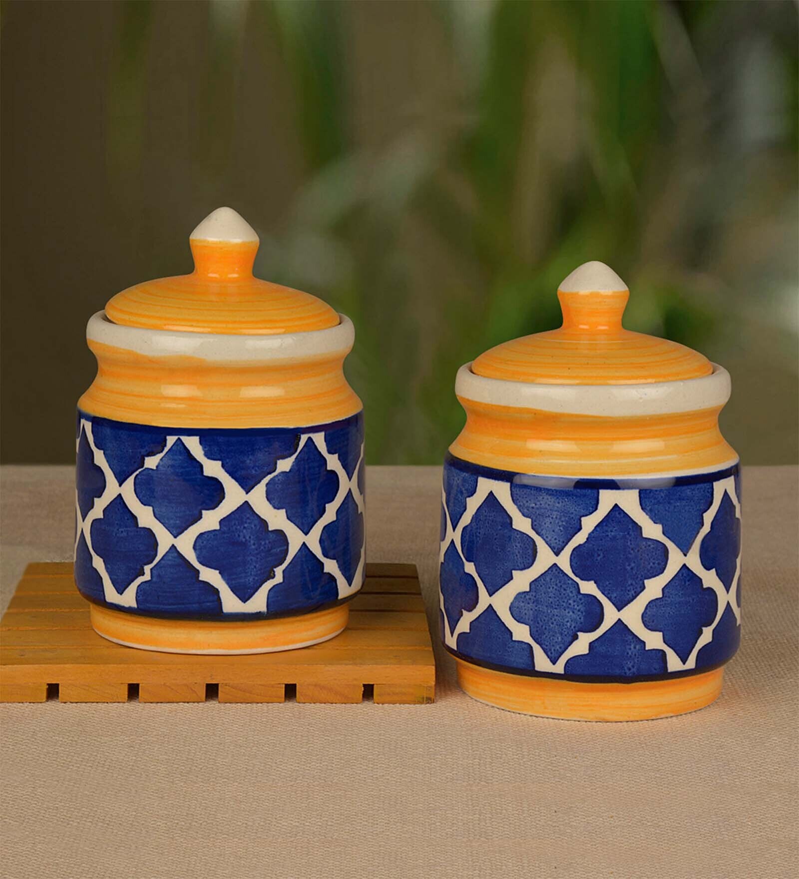 Zeel 500ml (Set of 2) Ceramic Jar Set with Lid