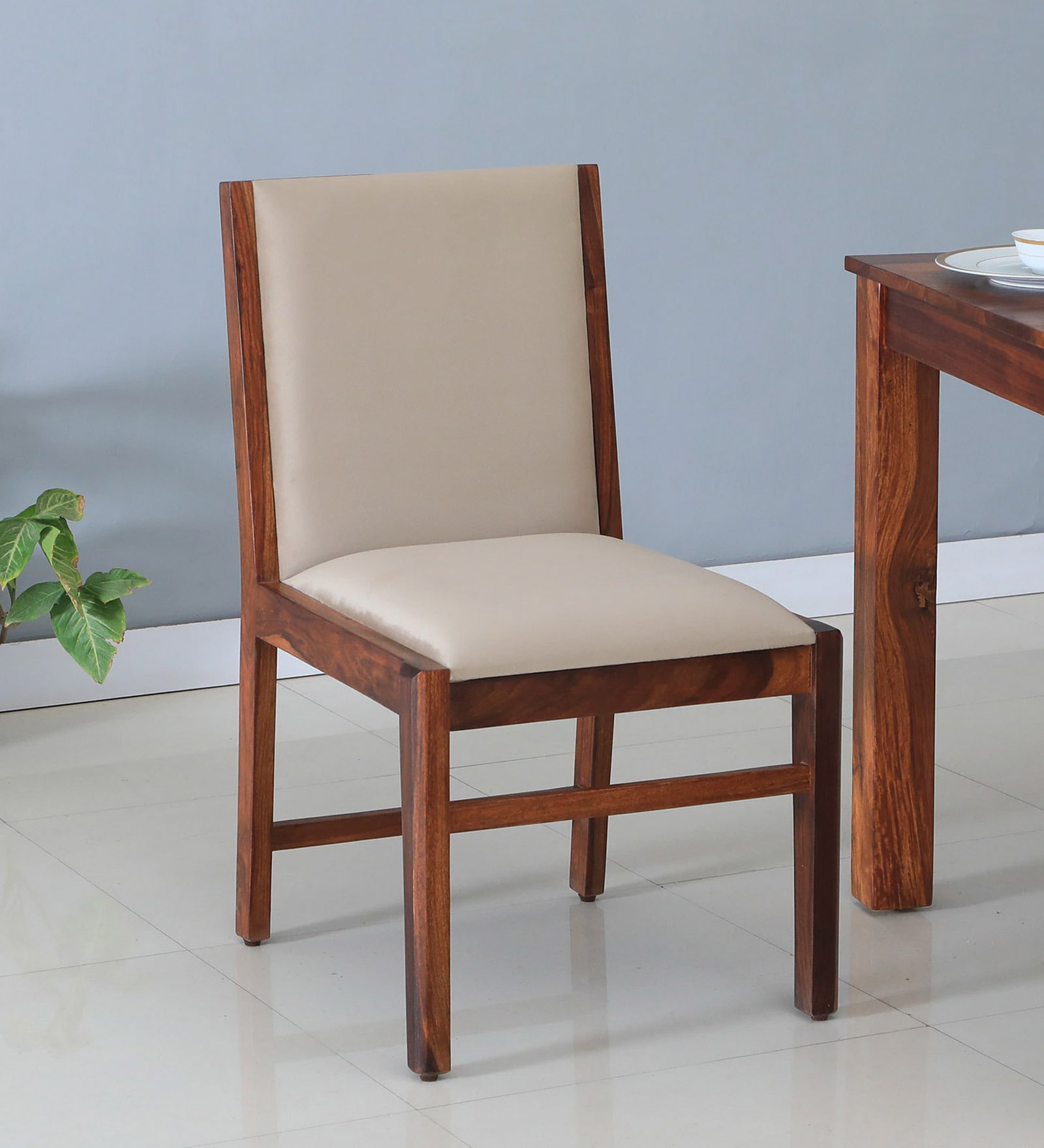 Zella Sheesham Wood Dining Chairs In Honey Oak Finish (Set Of 2)