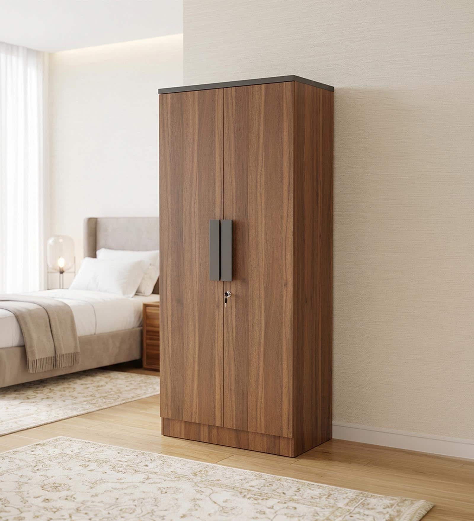 Zen 2 Door Wardrobe In Brown Finish