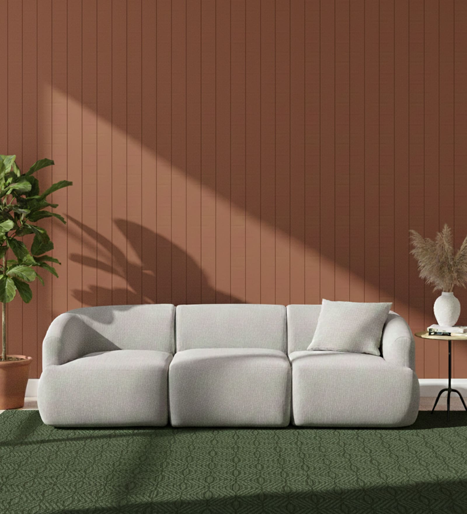 Zen Boucle 3 Seater Sofa In Chic Grey Colour Zen Boucle 3 Seater Sofa In Chic Grey Colour