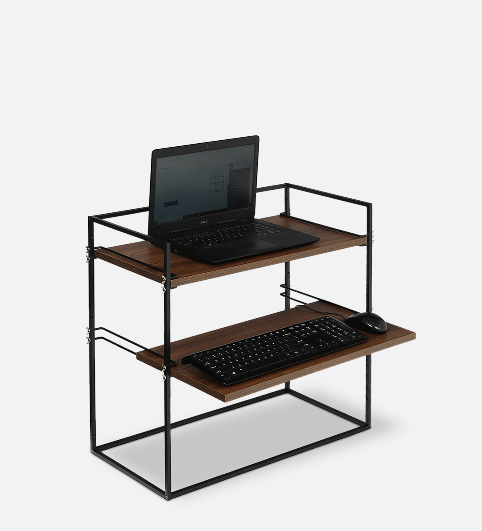 Zen Metal Portable Table in Black & Brown Finish