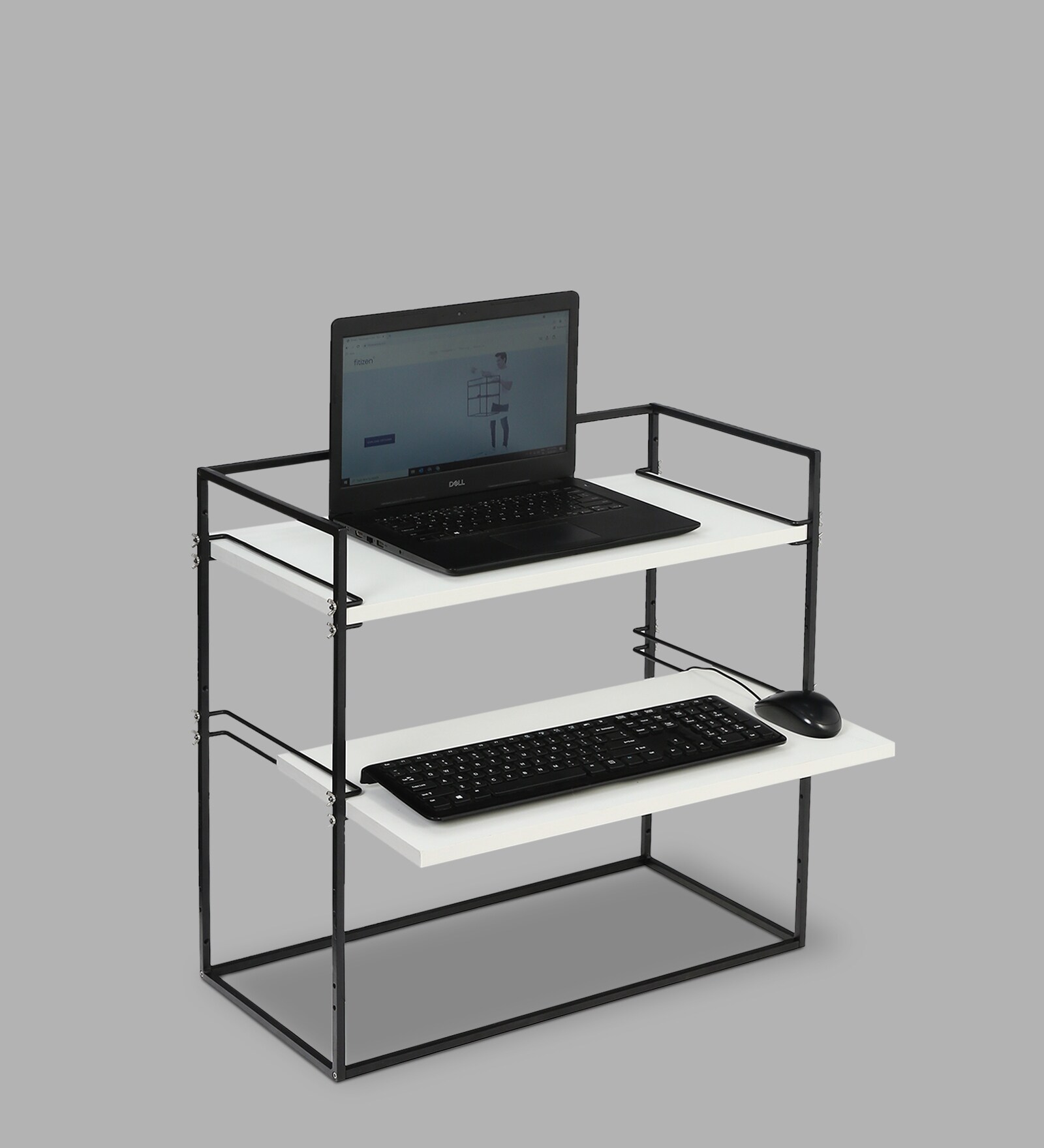 Zen Metal Portable Table in Black & White Finish