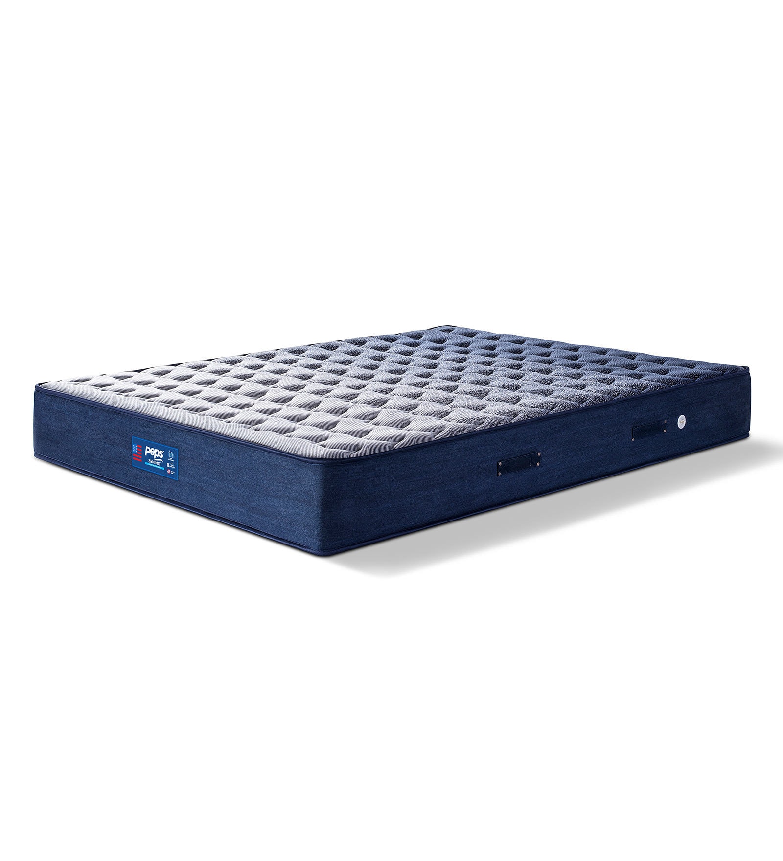 Furfeel 8 inch Pocketed Spring King Size Mattress in Blue Colour (With 2 Free Pillows)
