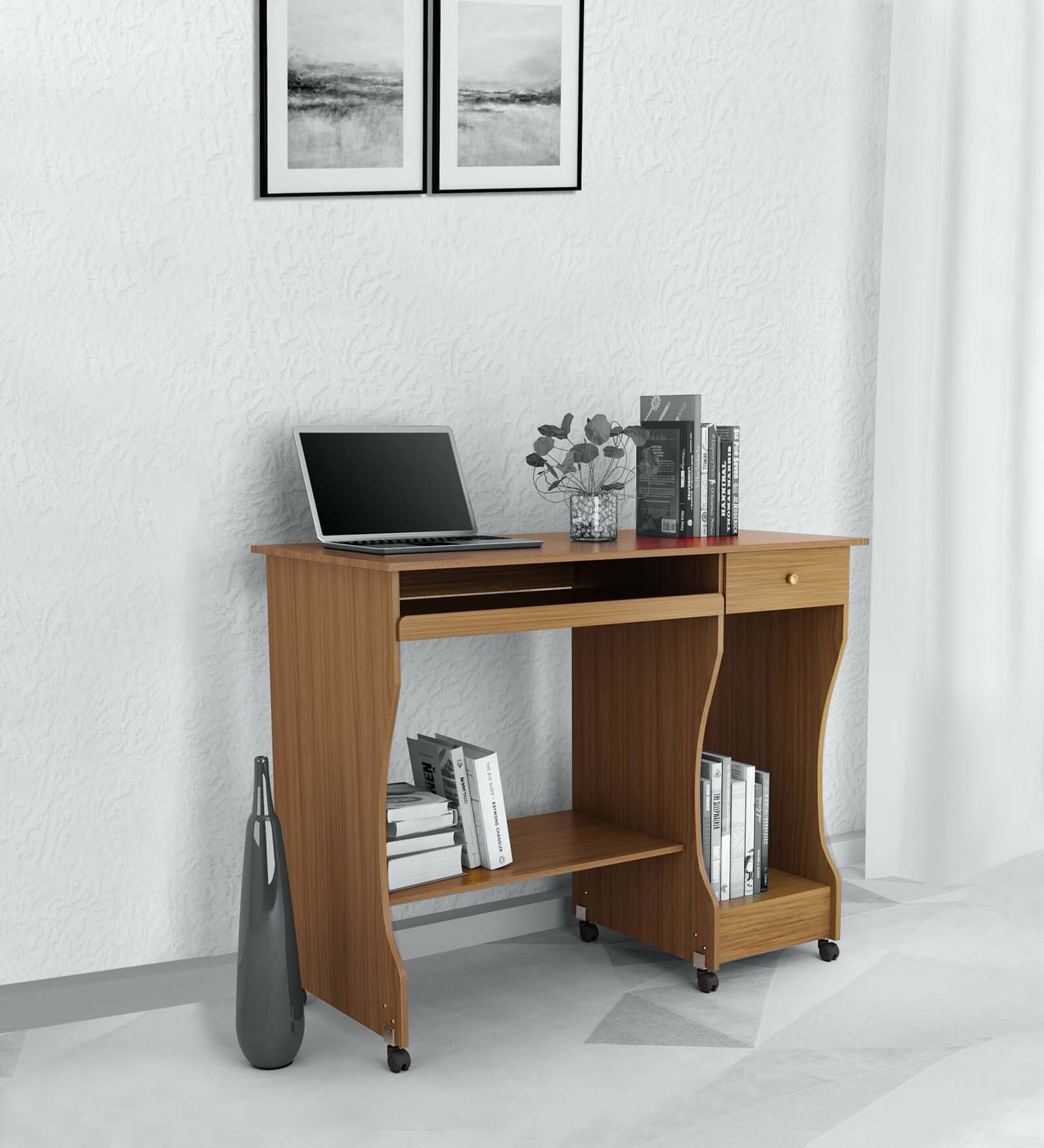 Buy Zenith Computer Table in Teak Finish by Nilkamal Online Computer