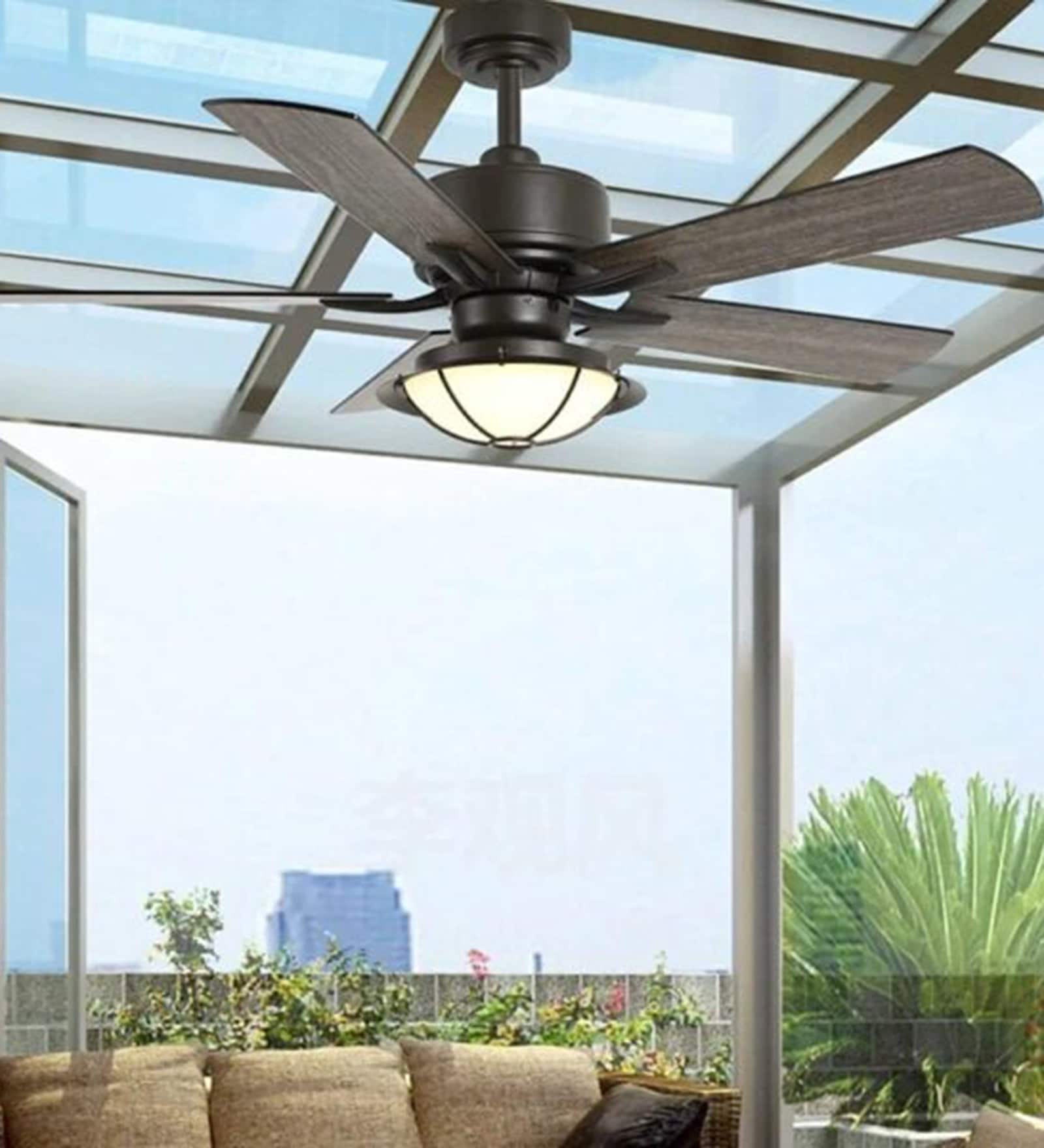 Zeno Smart Fan Black Metal + Glass , Google & Alexa Remote & App Control