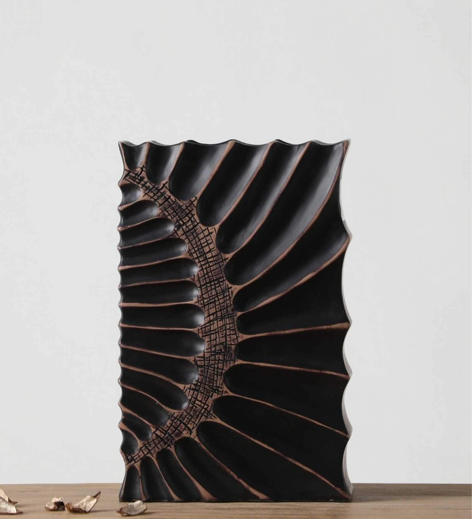 Zephyra Resin Vase Contemporary Decorative Accent (Brown) Zephyra Resin Vase Contemporary Decorative Accent (Brown)