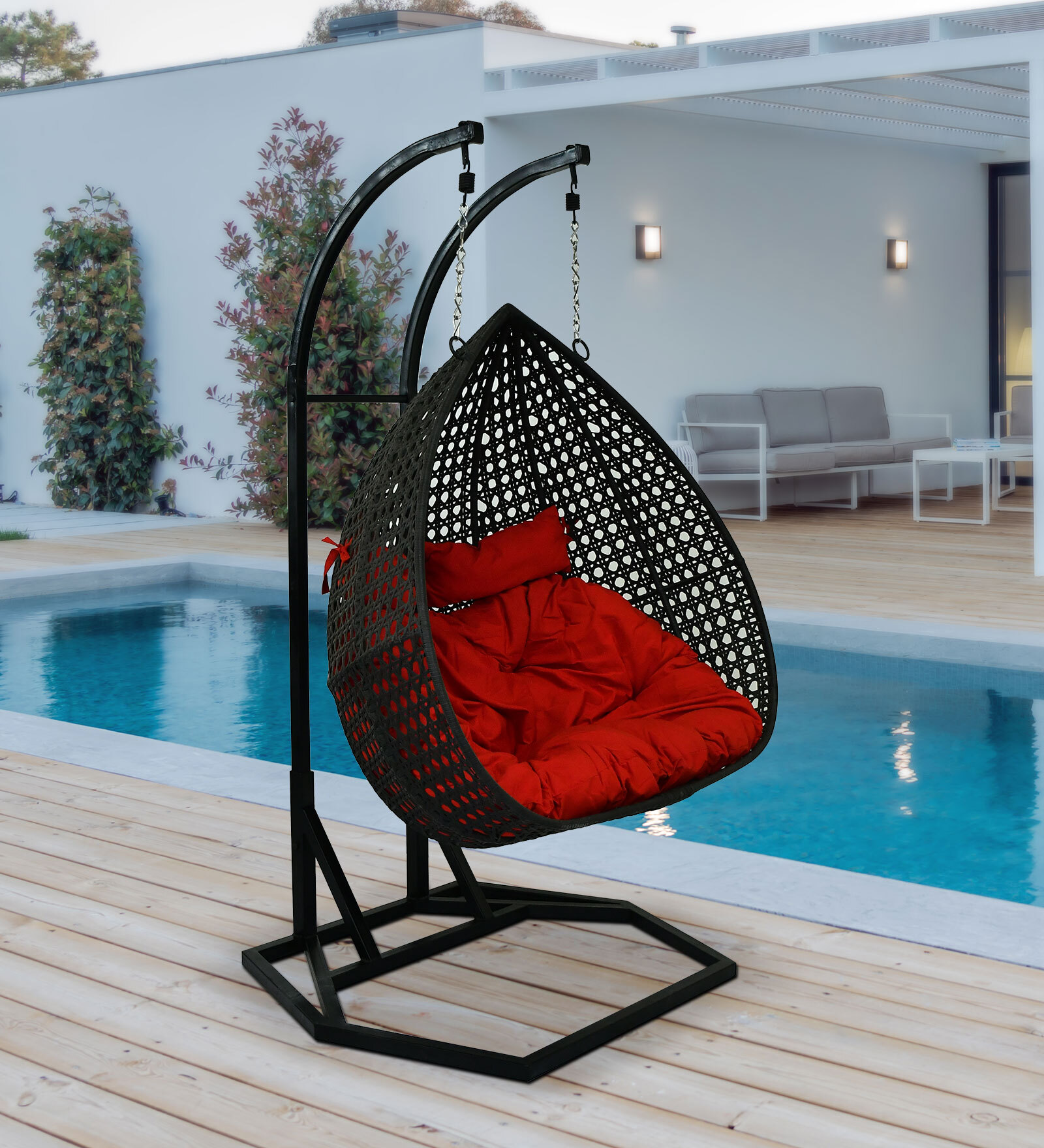 Zermatt Wicker Swing In Brown Finish