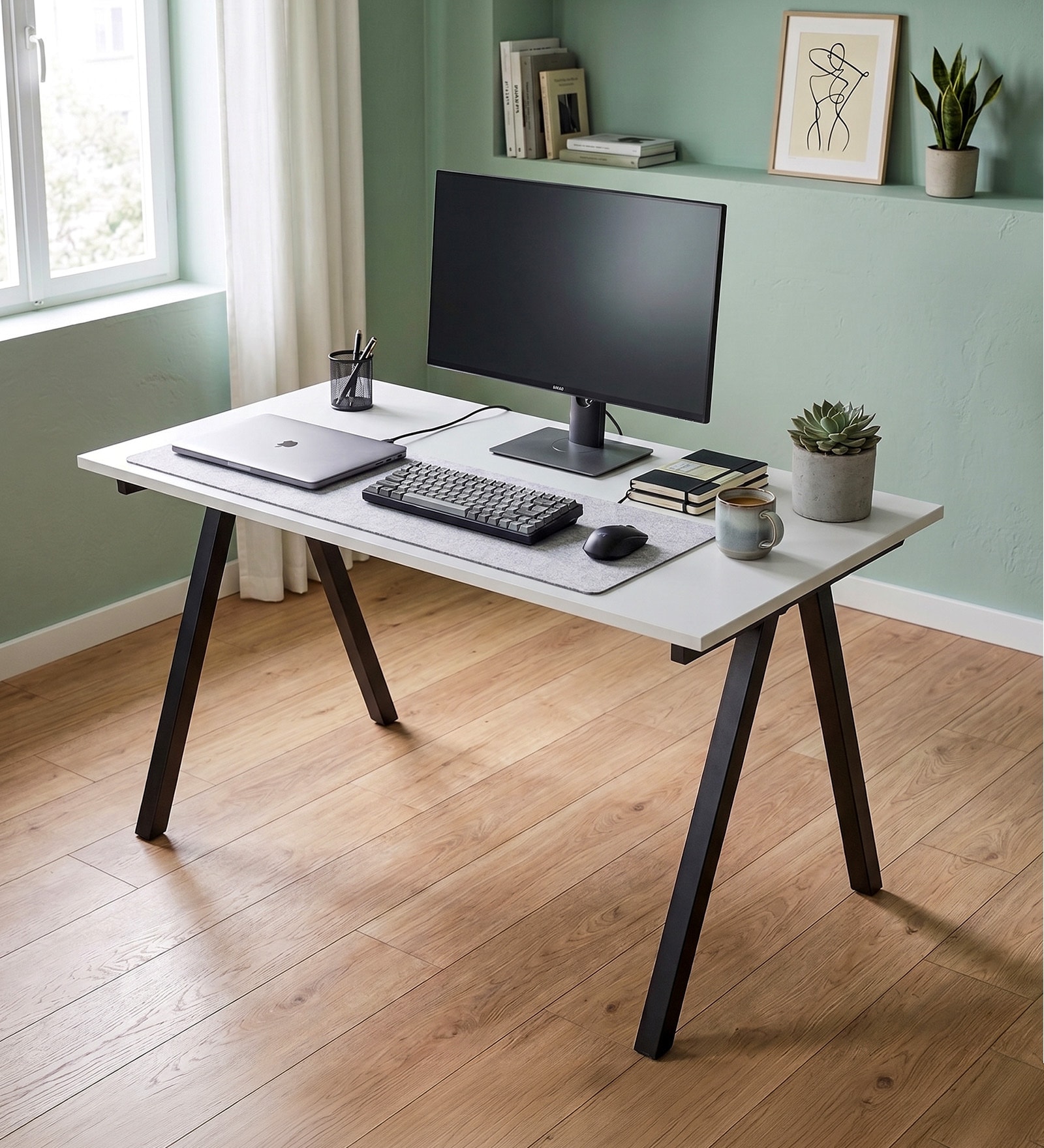 Zest Study Table In White Finish
