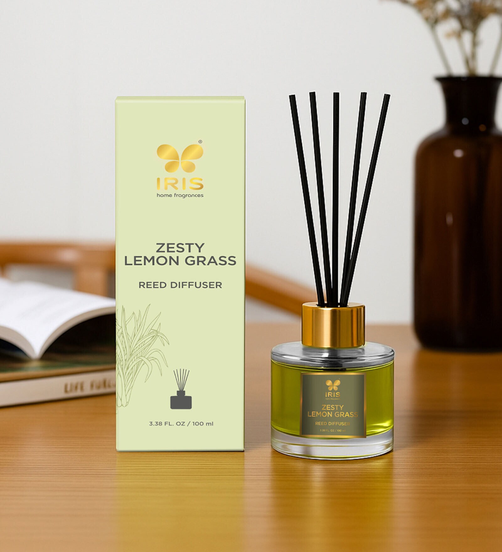 Zesty Lemongrass Aroma Reed Diffuser Set | 100Ml Zesty Lemongrass Aroma Reed Diffuser Set | 100Ml