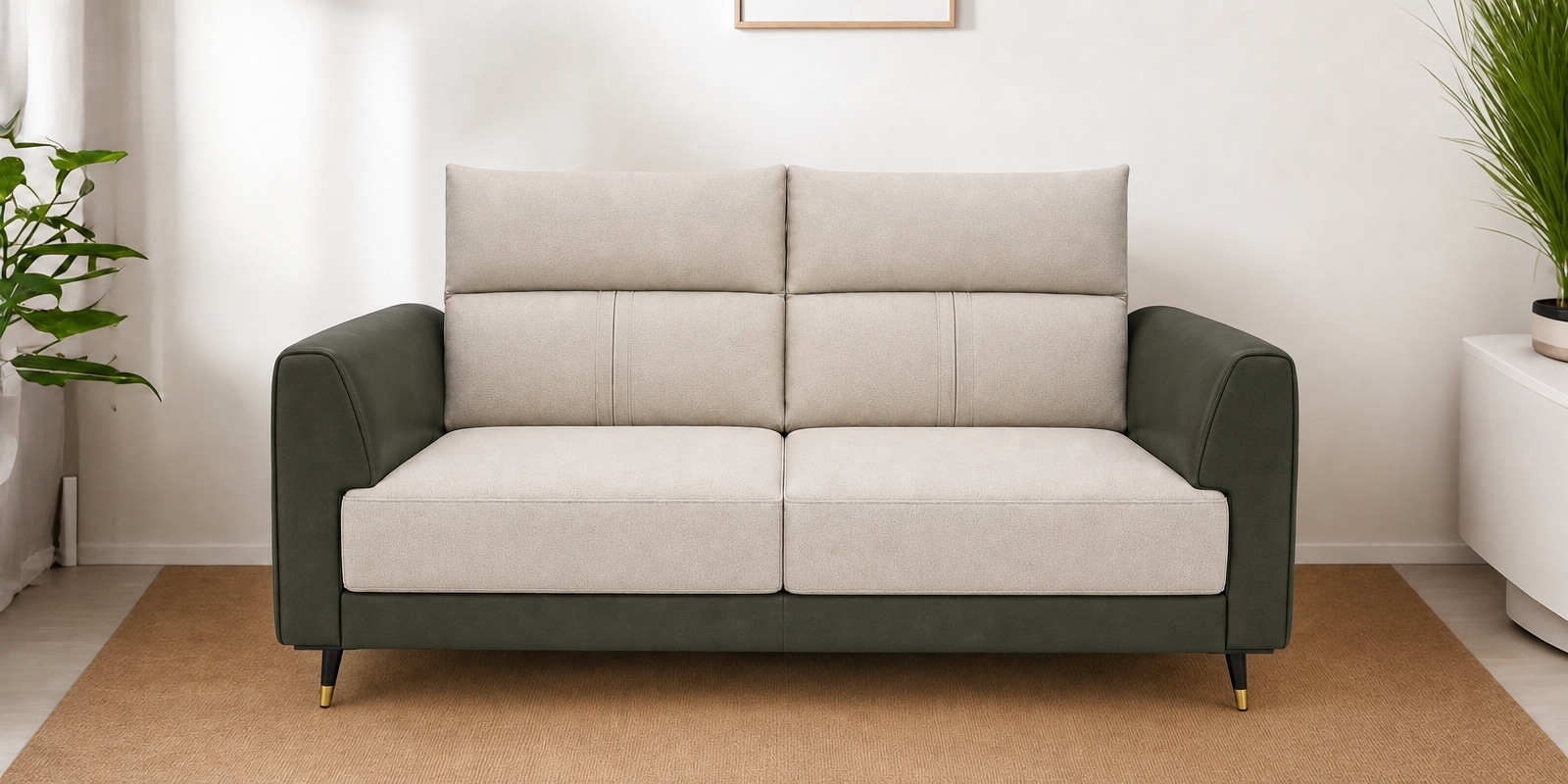 Zenith 2 Seater Sofa In Beige Color