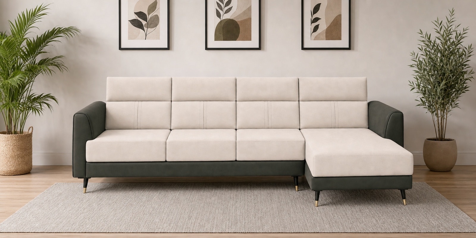 Zenith 6 Seater Lhs Sofa In Beige Colour Zenith 6 Seater Lhs Sofa In Beige Colour