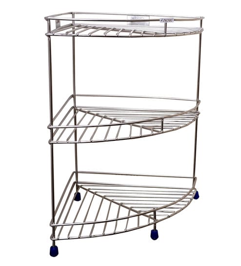 Buy 3 Tier Electroplated Stainless Steel Kitchen Corner Shelf 12