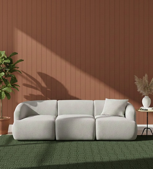 Zen Boucle 3 Seater Sofa In Chic Grey Colour