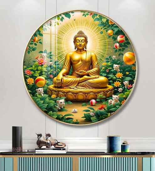 Zen Harmony Of Buddha Acrylic Round Wall Art