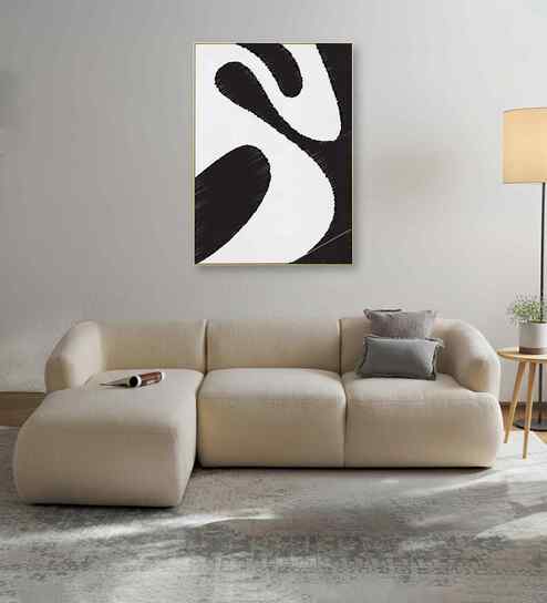 Zen Living 3 Seater Boucle RHS L Shaped Sofa In  Cr me Color