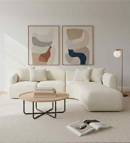 Zen Living Rhs Sectional Sofa (3 + Lounger) In Creme Color