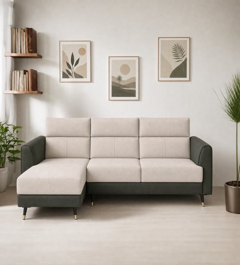 Zenith 5 Seater LHS Sofa In Beige Color