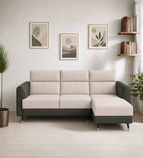 Zenith 5 Seater RHS Sofa In Beige Color