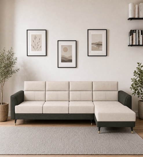 Zenith 6 Seater RHS Sofa In Beige Color