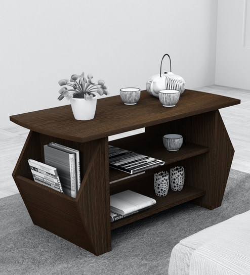 Buy Zeno Coffee Table In African Oak Finish By Wood You Online Modern Rectangular Coffee Tables Tables Furniture Pepperfry Product