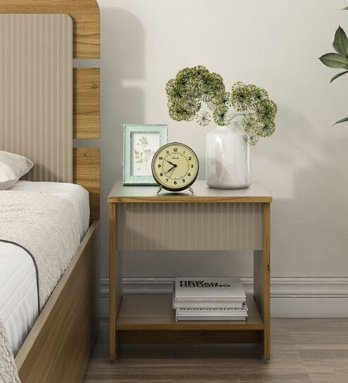 Zenvora Bed Side Table In Melamine Finish