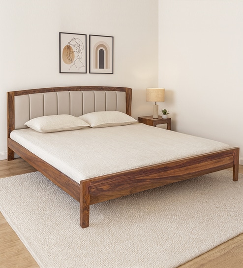 Zephyr  Sheesham Wood King Size Bed In Provincial Teak Finish