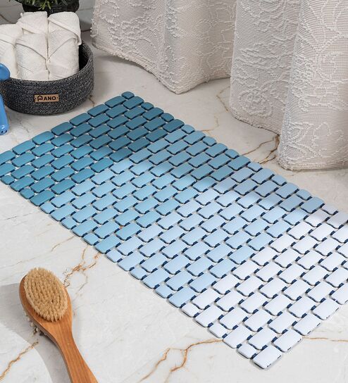 Zephyr Blue Anti-Slip Shower Mat 39 X 73 cm