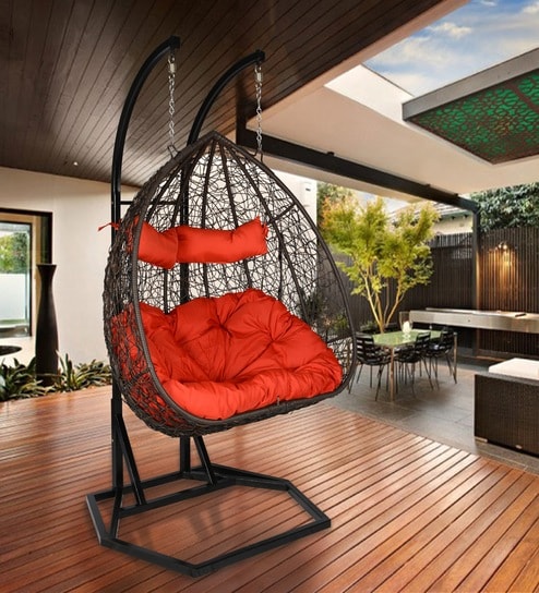 Zermatt Wicker Swing In Brown Finish