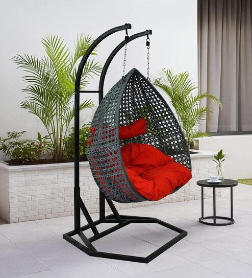 Zermatt Wicker Swing In Grey Finish