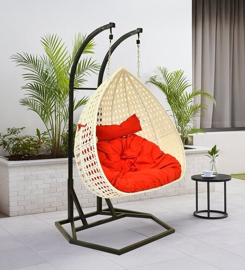 Zermatt Wicker Swing In Beige Finish