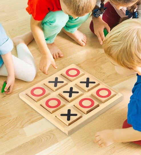 Zero Cross Brain Teaser Puzzle Game Plastic Board Game (Multicolor)