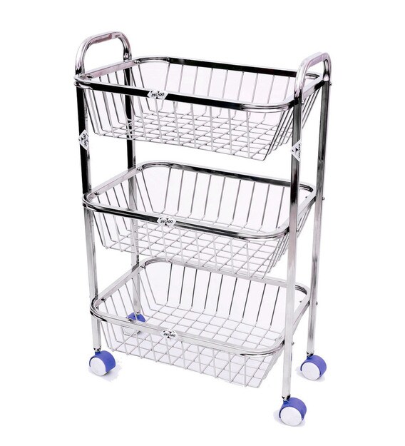 Buy 3 Tier Stainless Steel Kitchen Trolley By Zecado Online Kitchen