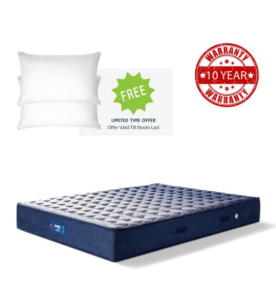 Buy Zenimo Normal Denimblue 78x72x08 Inches Pocketed Spring King Bed Mattress By Peps Online King Size Mattresses King Size Mattresses Mattresses Pepperfry Product