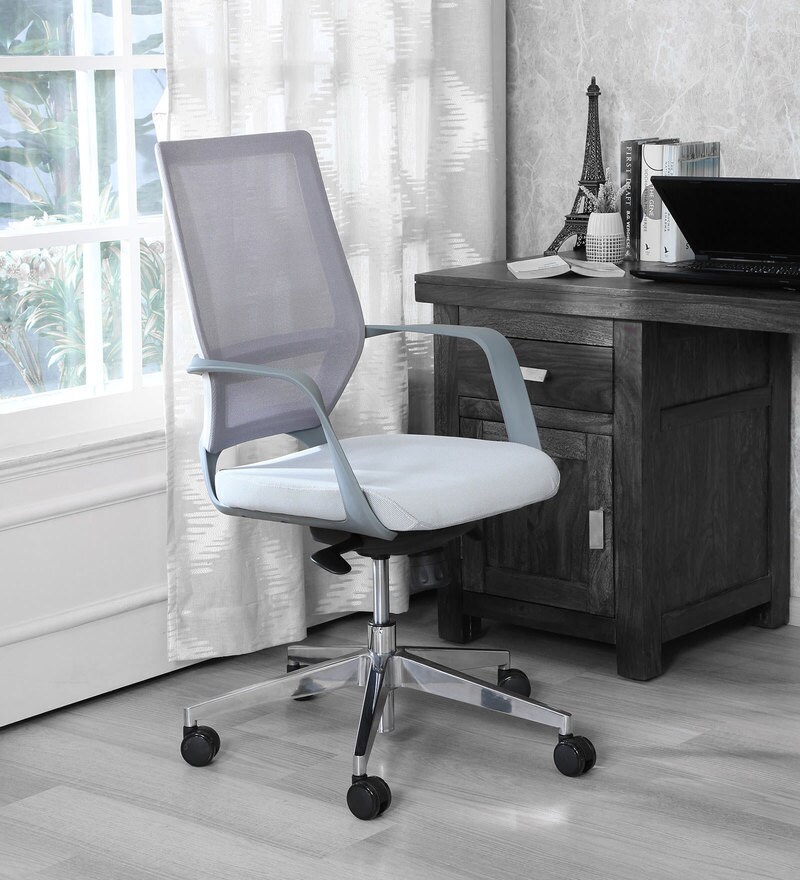 Buy Zen Ergonomic Chair in Grey Colour By Misuraa Online High Back