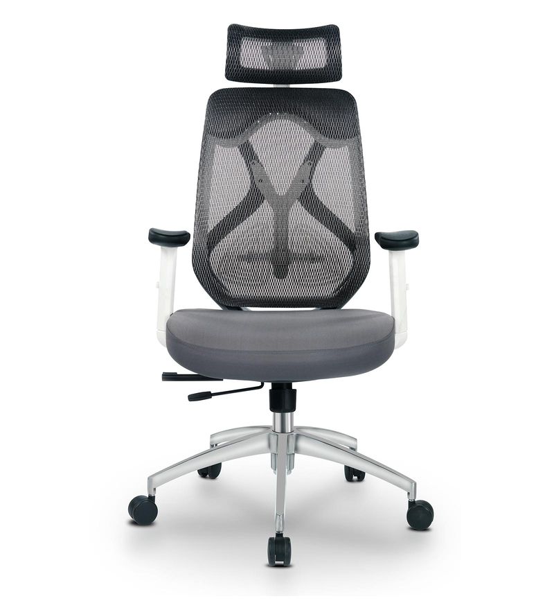 Buy Zen High Back Ergonomic Chair in Grey Colour by Oblique Online