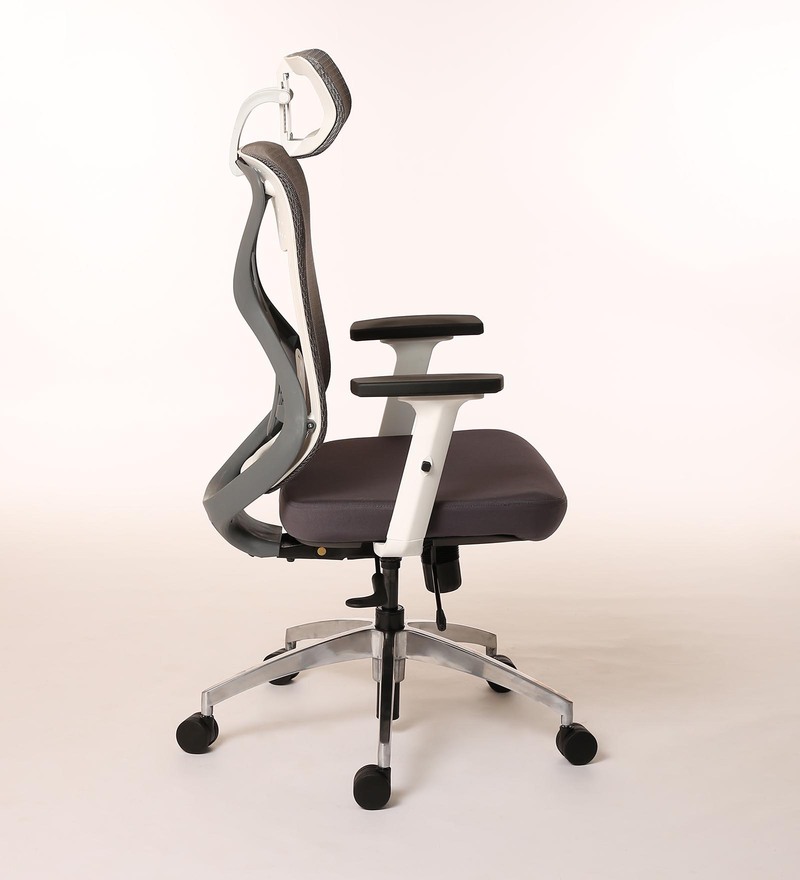 Buy Zen High Back Ergonomic Chair in White & Grey Colour by Star India