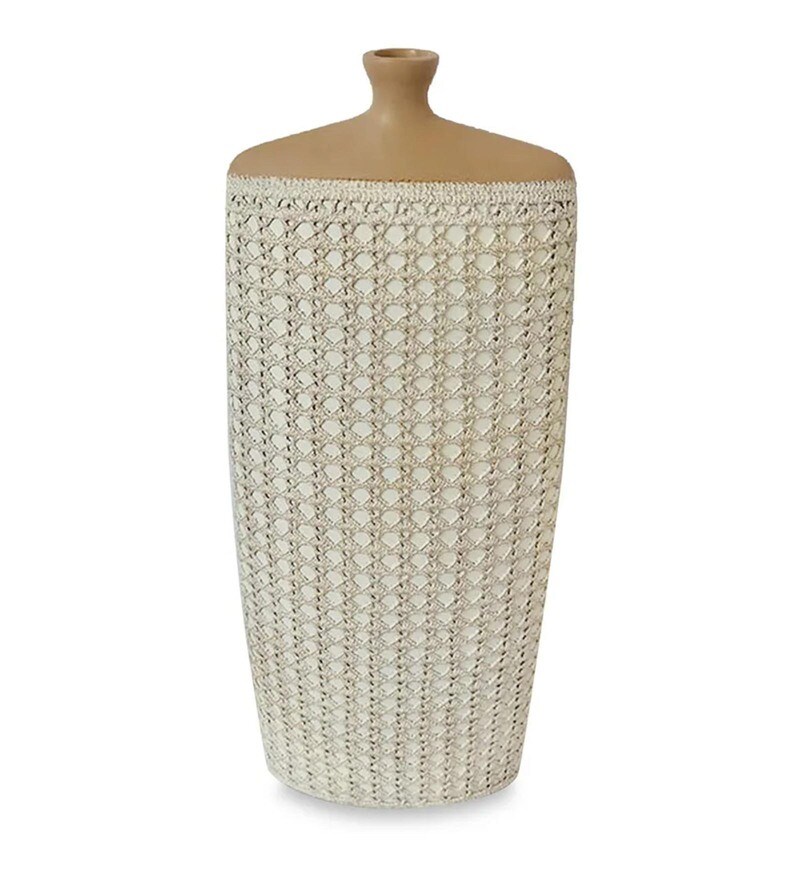 Buy Zenith Bottle White Colour Polyresin Table Vase by HomeTown Online