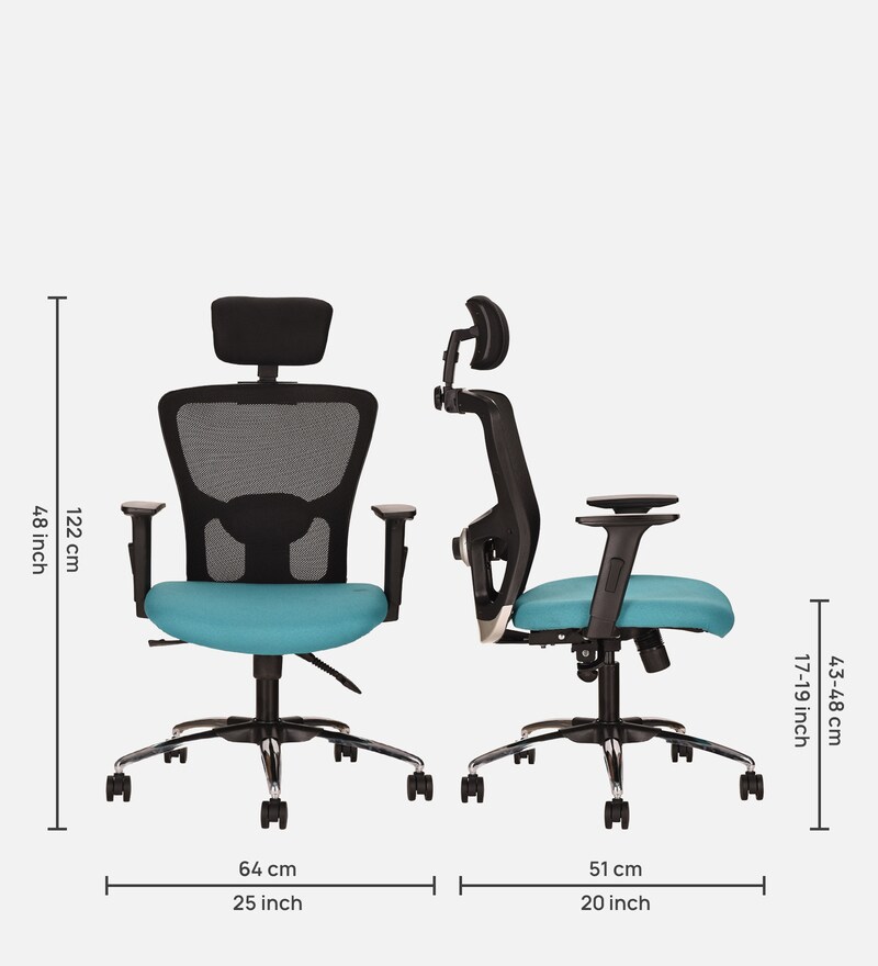 Buy Zenith HB Pro High Back Ergonomic Office Chair in Teal Green Colour