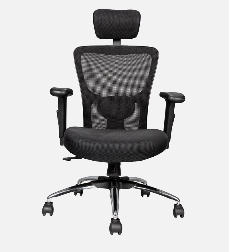 Buy Zenith Breathable Mesh Ergonomic Chair in Black Colour by Tealkart Online Ergonomic Chairs