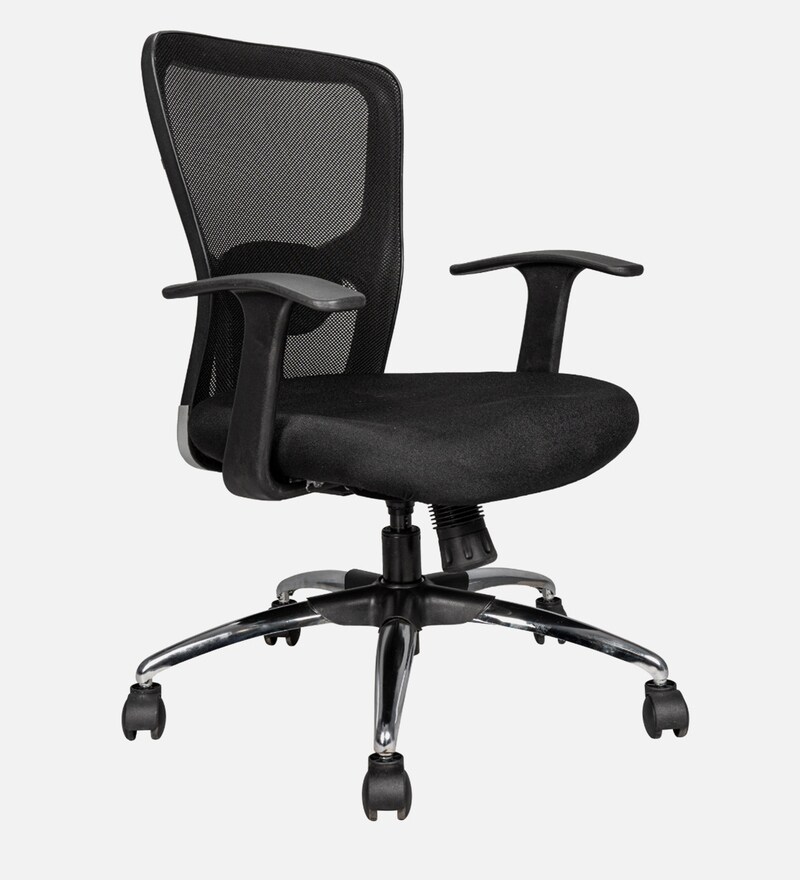 Buy Zenith Mid Back Ergonomic Office Chair in Black Colour by Teal