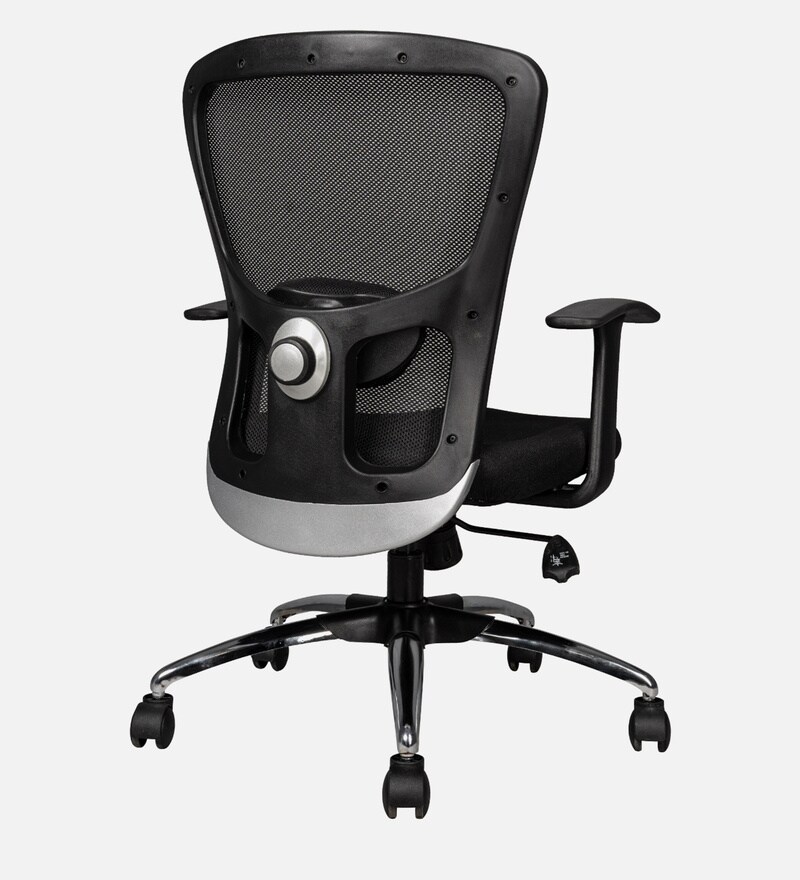 Buy Zenith Mid Back Ergonomic Office Chair in Black Colour by Teal