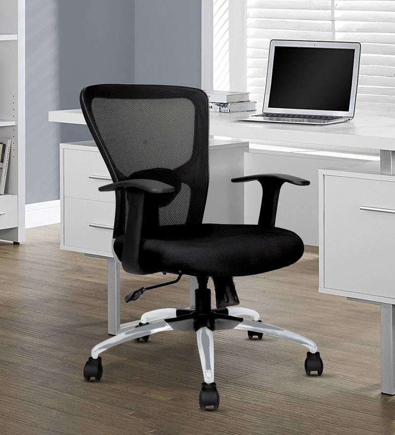 Buy Zenith Mid Back Ergonomic Office Chair in Black Colour by Teal ...