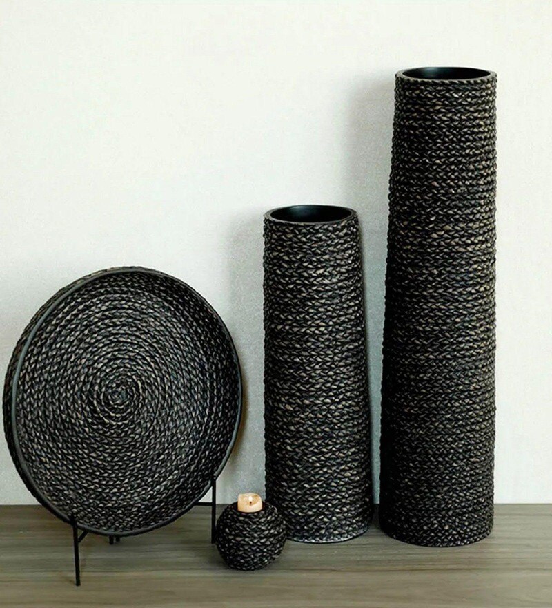 Buy Zenith Round Black Colour Polyresin Decorative Plates by HomeTown