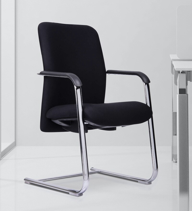 Buy Zet Cantilever Chair in Black Colour by Durian Online Cantilever