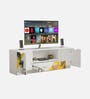 Zebra Digitally Printed TV Entertainment Unit With UV Protected Coating & Storage In White Finish